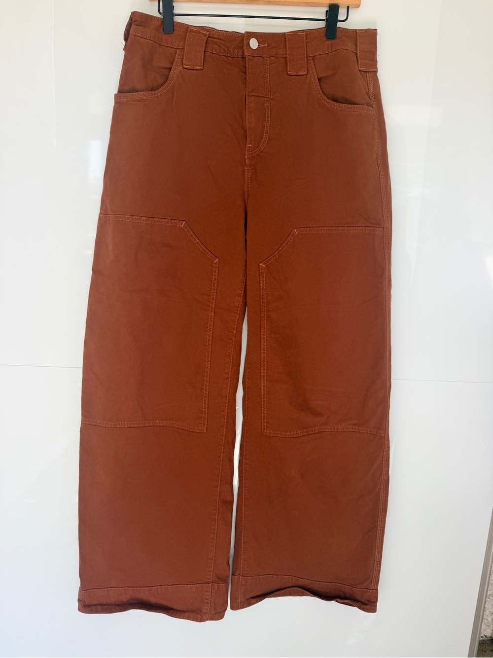 Anthropologie Pilcro Puddle Curve Wide Leg Pants Brown Sz 31 Baggy Slouchy - Picture 5 of 13